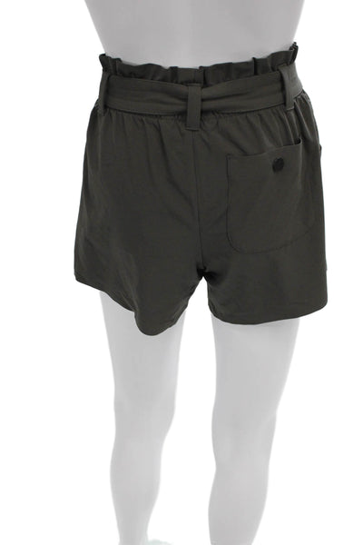 Athleta Women Paperbag Tie Waist Shorts Green Size 0