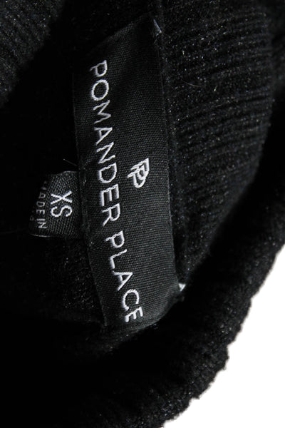 Pomander Place Womens Sweater Dress Turtleneck Black Rayon 3/4 Sleeve Size XS
