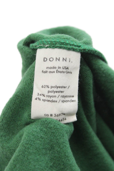 Donni Womens Sleeveless V-Neck Button Solid Set Green Size XS