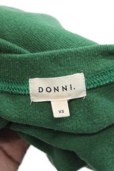 Donni Womens Sleeveless V-Neck Button Solid Set Green Size XS