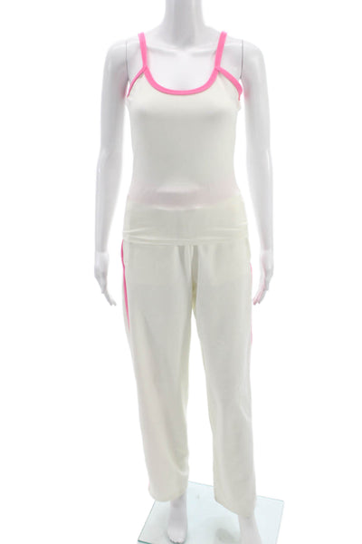 Frankies Bikinis Women Set White Scoop Neck Sleeveless Size M