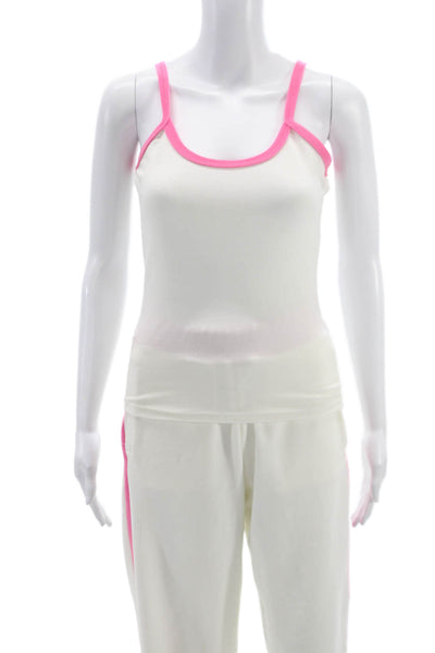 Frankies Bikinis Women Set White Scoop Neck Sleeveless Size M