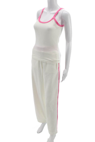 Frankies Bikinis Women Set White Scoop Neck Sleeveless Size M