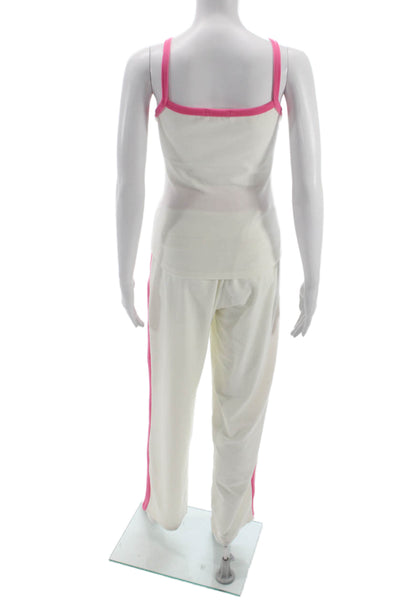 Frankies Bikinis Women Set White Scoop Neck Sleeveless Size M