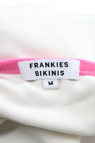 Frankies Bikinis Women Set White Scoop Neck Sleeveless Size M