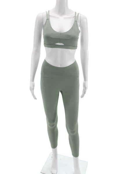 Adidas Womens Scoop Neck Sleeveless Set Leggings Green Size S