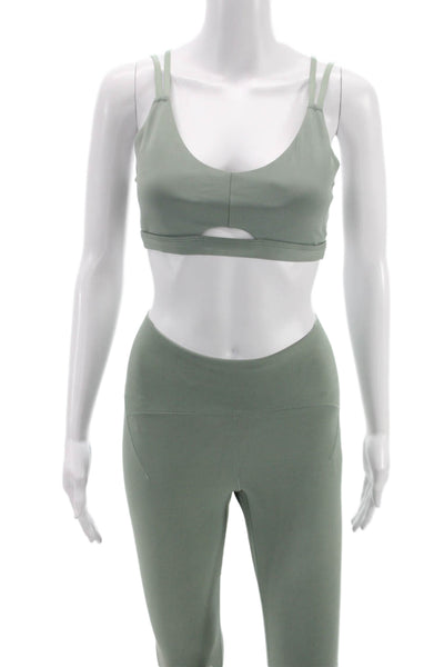 Adidas Womens Scoop Neck Sleeveless Set Leggings Green Size S