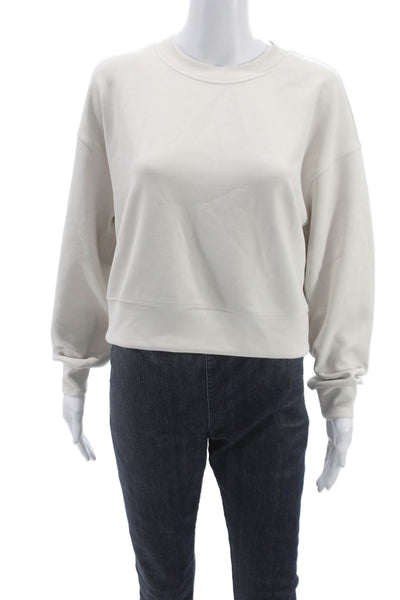 Lululemon Women Beige Pullover Sweatshirt Crew Neck Long Sleeve Size L