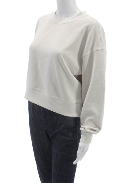 Lululemon Women Beige Pullover Sweatshirt Crew Neck Long Sleeve Size L
