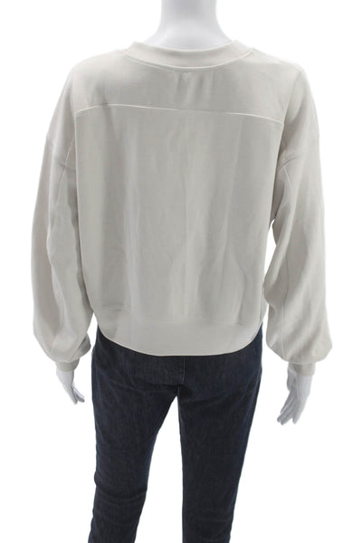Lululemon Women Beige Pullover Sweatshirt Crew Neck Long Sleeve Size L