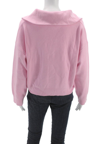 MNG Womens Pink Pullover Sweater Collared Long Sleeve Viscose Size S