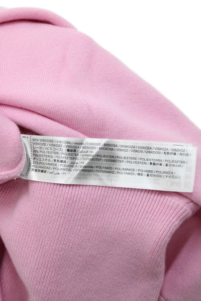 MNG Womens Pink Pullover Sweater Collared Long Sleeve Viscose Size S