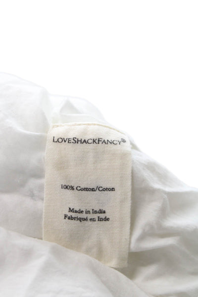 Love Shack Fancy Womens White Cotton Mini Skirt Size S