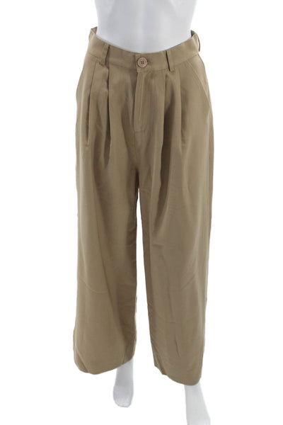 Nonchalant Label Womens Cropped Beige Rayon Pants Size M