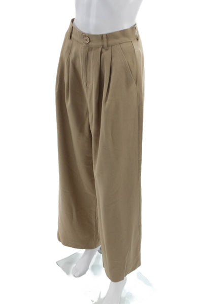Nonchalant Label Womens Cropped Beige Rayon Pants Size M