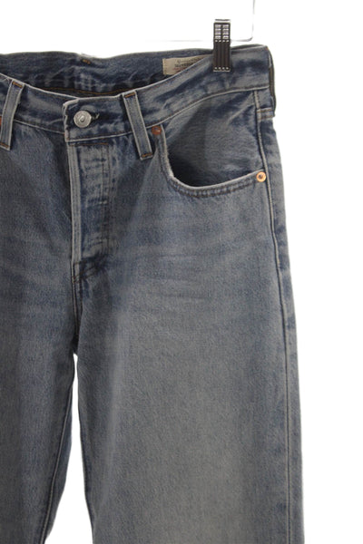 Levi's Unisex Adults Straight Jeans High Rise Blue Cotton Size 25