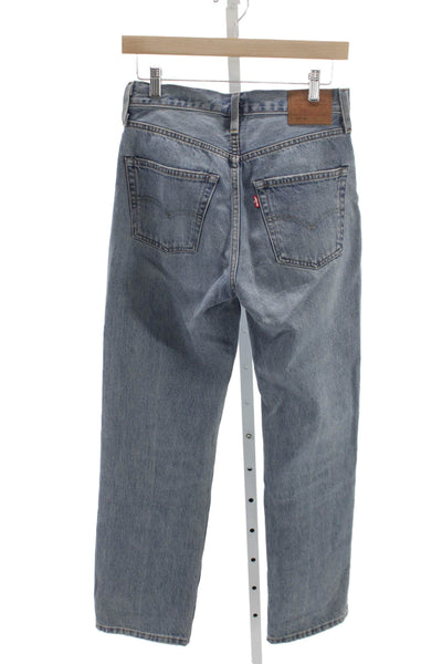 Levi's Unisex Adults Straight Jeans High Rise Blue Cotton Size 25