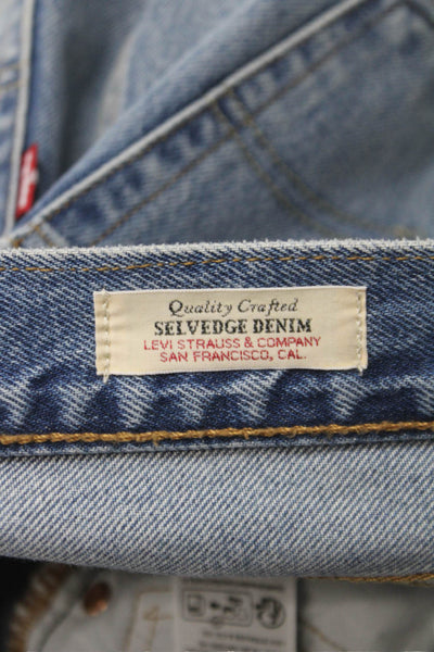 Levi's Unisex Adults Straight Jeans High Rise Blue Cotton Size 25
