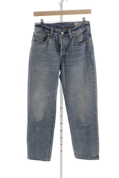 Levi's Unisex Adults Straight Jeans Blue High Rise Button Fly Size 25