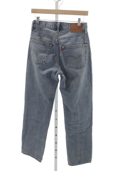 Levi's Unisex Adults Straight Jeans Blue High Rise Button Fly Size 25