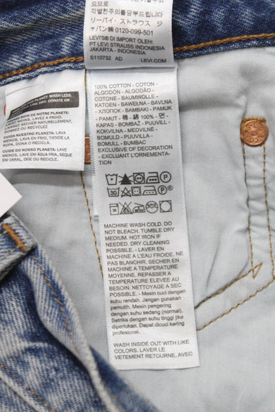 Levi's Unisex Adults Straight Jeans Blue High Rise Button Fly Size 25