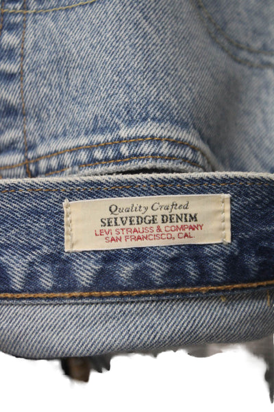 Levi's Unisex Adults Straight Jeans Blue High Rise Button Fly Size 25