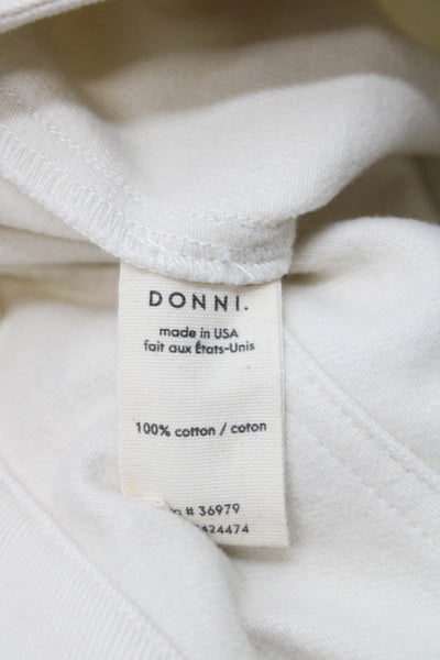 Donni Women Cropped High Rise Cotton Pants Beige Button Inseam 26 Size 2
