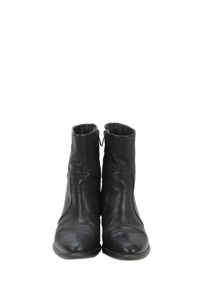 Sam Edelman Womens Leather Zip Ankle Boots Shoes Solid Black Size 8