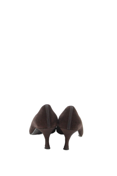 Galo Womens Suede Leather High Heels Pumps Shoes Brown Size 8.5
