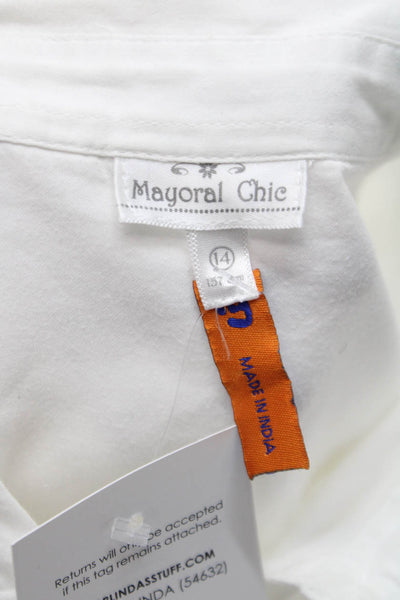 Mayoral Chic Boys Buttoned-Down Long Sleeve Top White Size 14