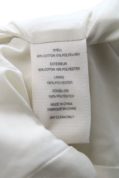 L'Agence Womens Cotton Double Breasted Blazer White Size 2