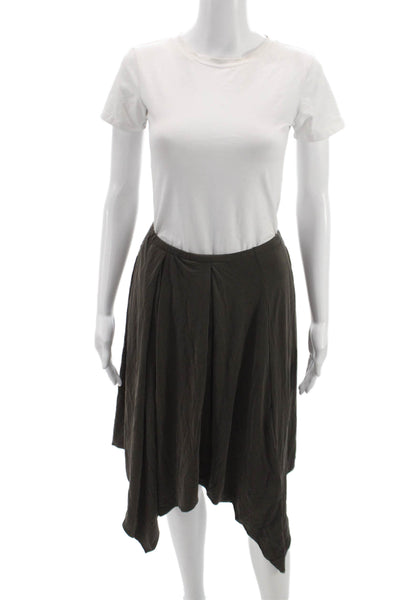 With Jean Women A-Line Midi Skirt Green Modal Pull On Size 2XS