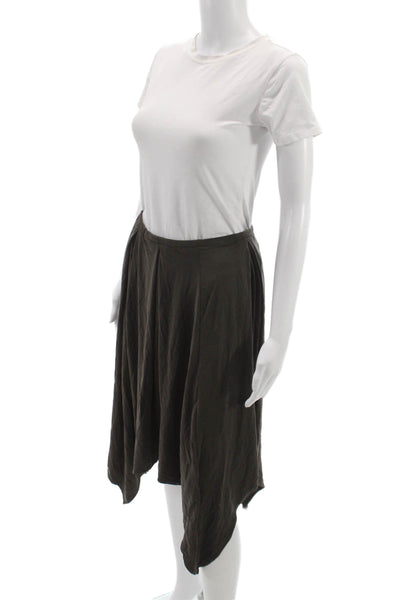 With Jean Women A-Line Midi Skirt Green Modal Pull On Size 2XS