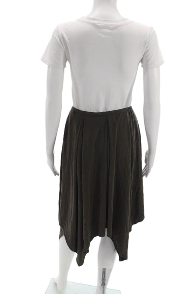 With Jean Women A-Line Midi Skirt Green Modal Pull On Size 2XS