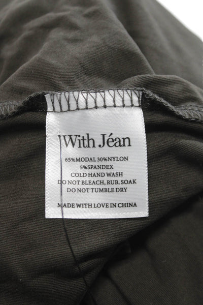 With Jean Women A-Line Midi Skirt Green Modal Pull On Size 2XS