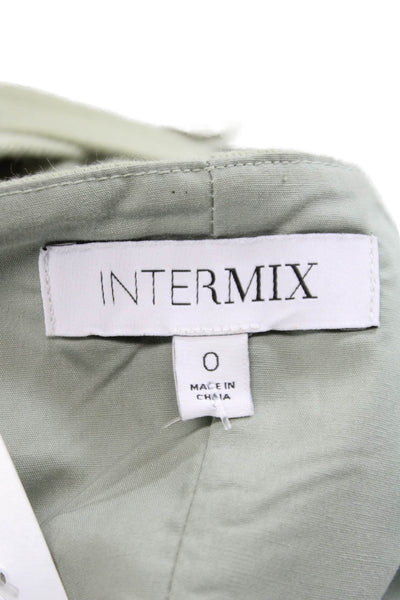Intermix Women Sleeveless Green Cotton Square Neck Romper Zip Size 0