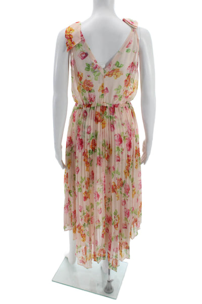 The Kooples Women Fit & Flare Dress Pink V-Neck Sleeveless Floral Size 1