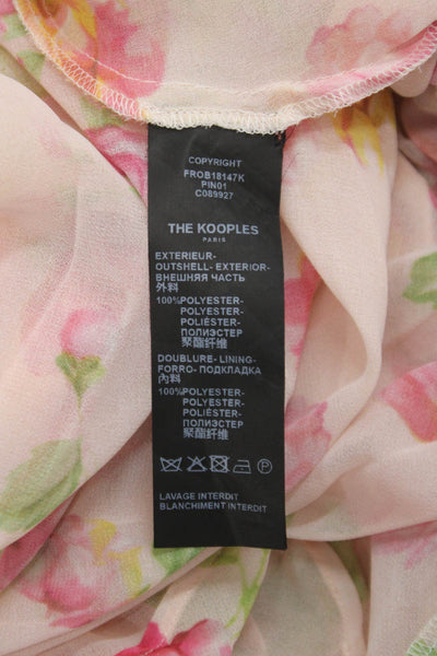 The Kooples Women Fit & Flare Dress Pink V-Neck Sleeveless Floral Size 1