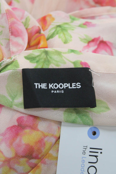 The Kooples Women Fit & Flare Dress Pink V-Neck Sleeveless Floral Size 1