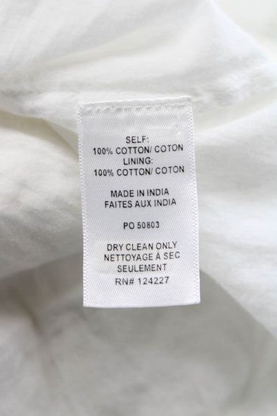 Misa Womens Mini Dress White Cotton Short Sleeve Round Neck Bohemian Size XS
