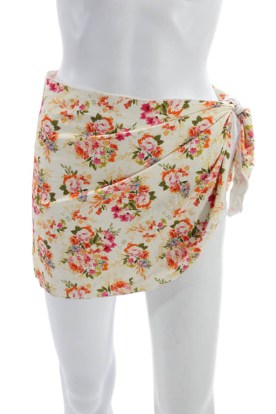Laporte Swim Womens Floral Multicolor Cover Up Swimwear Size S