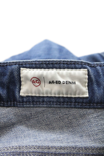 AG Adriano Goldschmied Women Cropped Jeans Blue Cotton Mid Rise Size 25