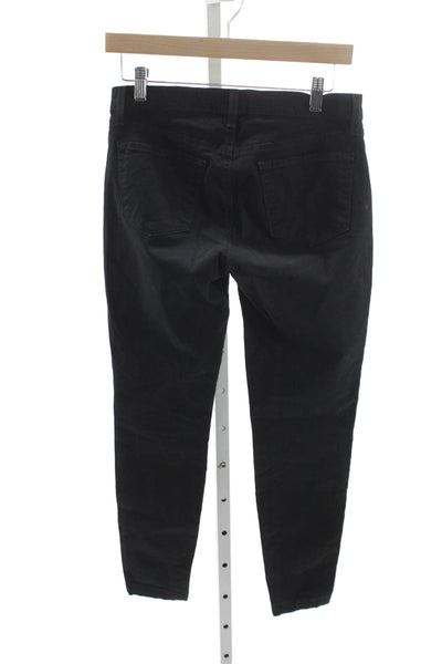 J Brand Womens Skinny Black Cotton Blend Pants Button Closure Size 25