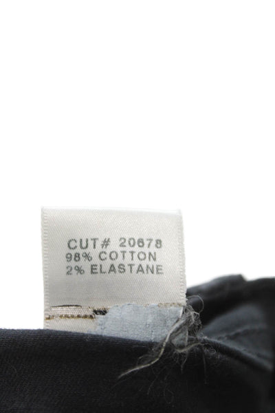 J Brand Womens Skinny Black Cotton Blend Pants Button Closure Size 25