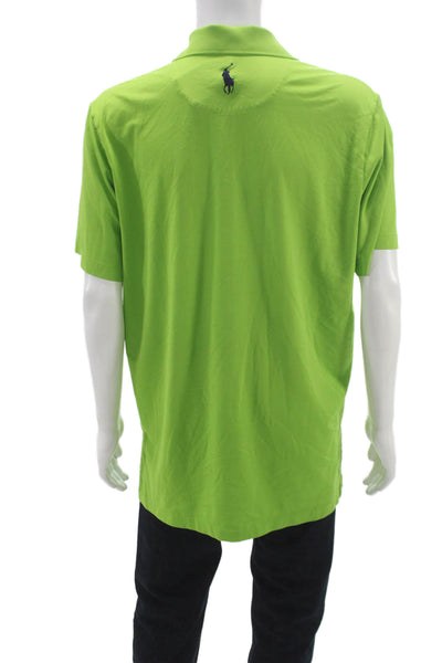 Polo Golf Ralph Lauren Mens Basic Polo Green Cotton Solid Collared Size L