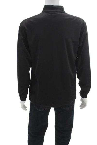 Spyder Mens Collared Zip Pullover Jacket Black Polyester Spider Graphic Size L