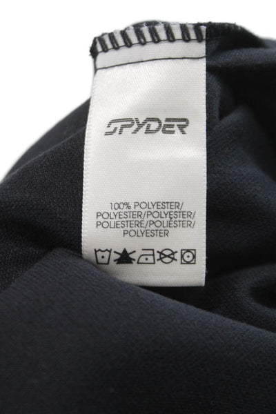 Spyder Mens Collared Zip Pullover Jacket Black Polyester Spider Graphic Size L