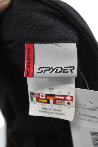 Spyder Mens Collared Zip Pullover Jacket Black Polyester Spider Graphic Size L