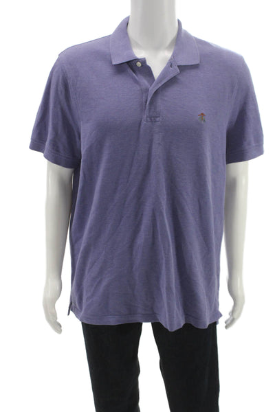 Brooks Brothers Mens Polo Purple Collared Short Sleeve Supima Cotton Size L
