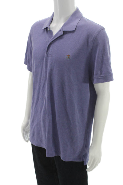 Brooks Brothers Mens Polo Purple Collared Short Sleeve Supima Cotton Size L